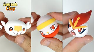 Pokémon Sword \& Shield Clay art: Scorbunny line!! Fire type Pokémon(Satisfying video)