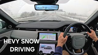 HEVY SNOW DRIVING - M1 YORKSHIRE UK