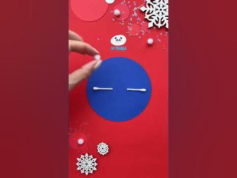 Делаем снежинка из ватных палочек #детскоетворчество #поделки # ...