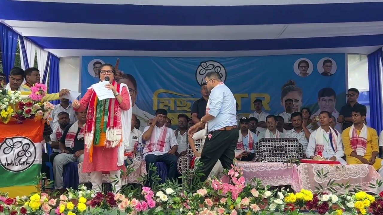 Rajya Sabha MP Sushmita Dev campaigns for Bijay Baishya in Rajagarh 