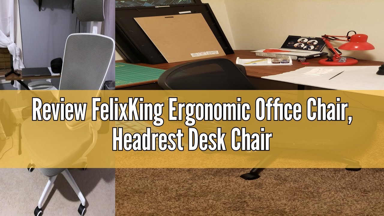 Review FelixKing Ergonomic Office Chair, Headrest Desk Chair with Adjustable Lumbar Support, Home Of