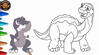 Land Before Time How to draw Littlefoot Chomper easily in Step by step