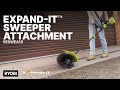 RYOBI Expand-It™ Sweeper Attachment (RESWEA10) in action