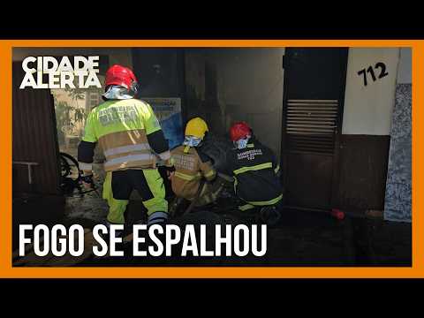 Fire destroys locksmith shop and damages neighboring property in Patos de Minas