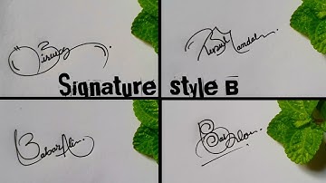 Signature style B | Create your sign | How to create beautiful signature  letter B