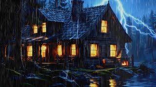 HEAVY RAIN at Night to Sleep Well and Beat Insomnia | Relaxing Thunderstorm ASMR