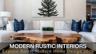 Explore Rustic Modern Home Design 2026: Open Concept, Warm Lighting & Natural Material Design