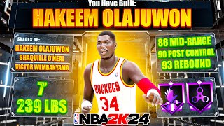 Hakeem Olajuwon Build + HOF DREAM SHAKE is UNGUARDABLE in NBA 2K24...