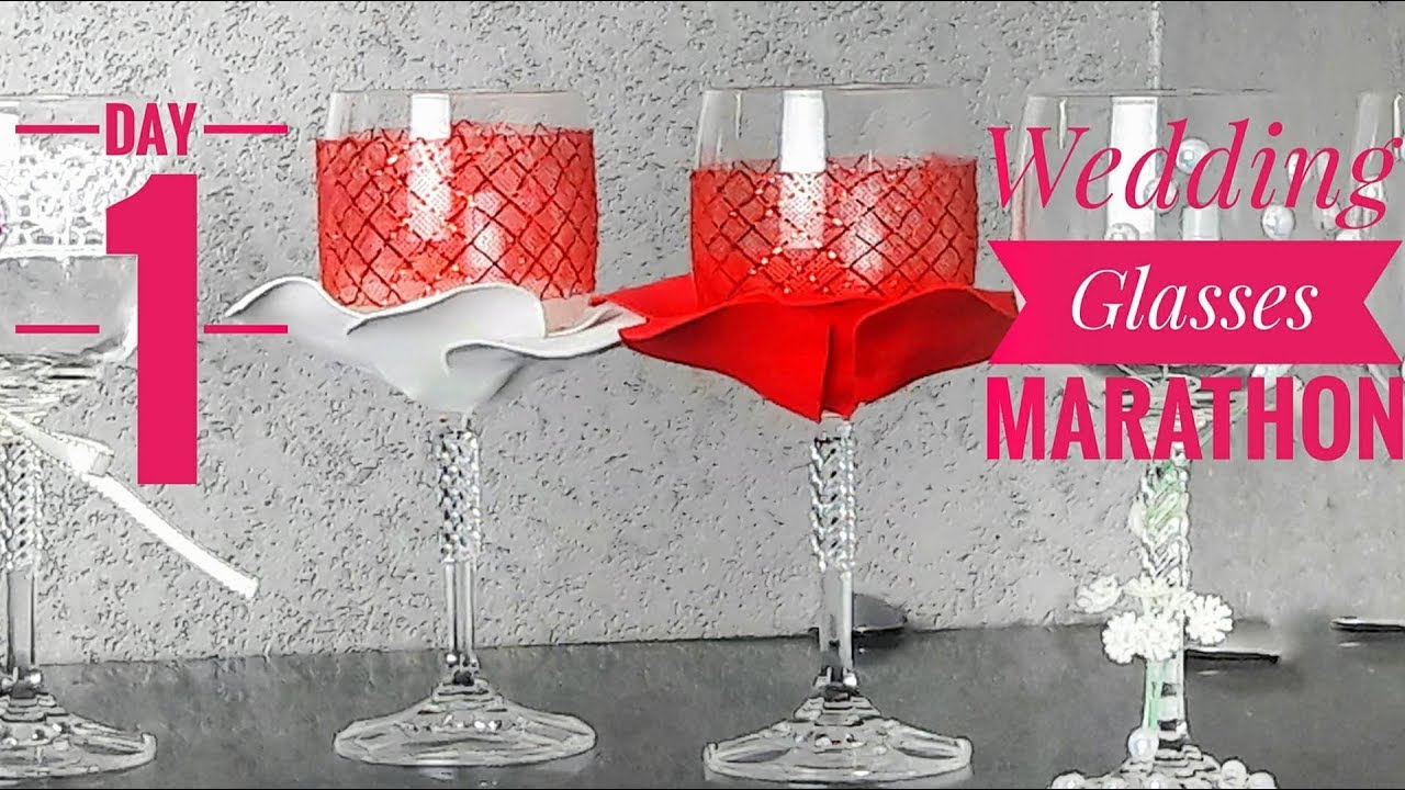 How To Decorate Wedding Glasses DIY Wedding Glasses Decoration 5 Days