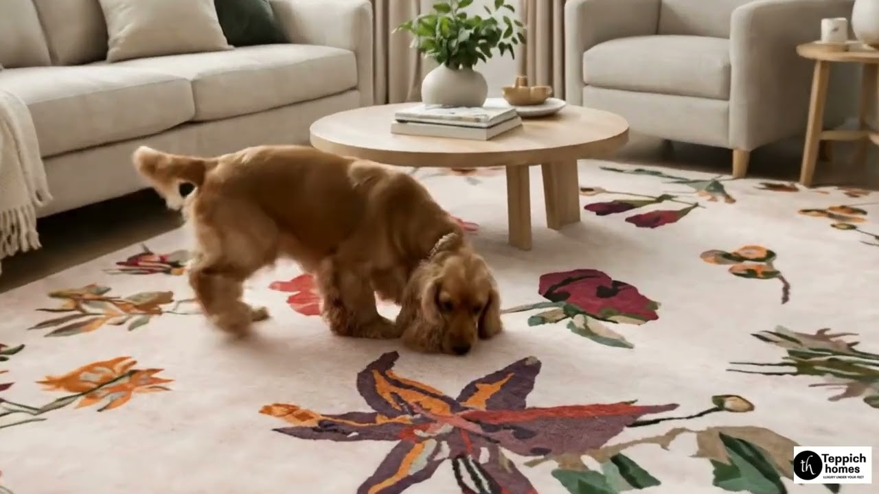 Hand Tufted Floral Wool Area Rug | Timeless Artisanal Design for Elegant Living Spaces | THTRT18