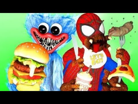 МУКБАНГ: ХАГИ ВАГИ vs ИГРА В КАЛЬМАРА vs ШЕСТИРУКИЙ ЧЕЛОВЕК ПАУК (Челлендж Анимация Poppy Playtime)