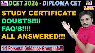 STUDY CERTIFICATE FAQS!!! |DCET 2026 Online Application Documents |ND Academy DCET Coaching