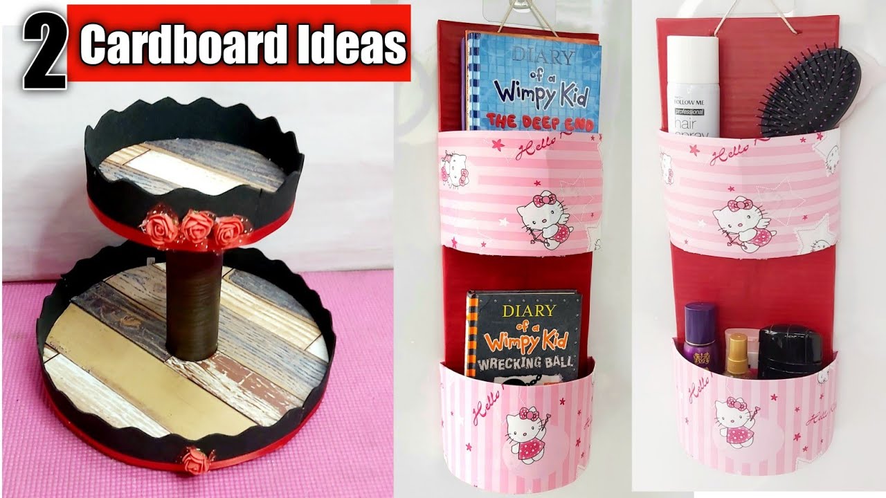 2 Space Saving DIY Organizer ideas from cardboard/Cardboard organiser ideas 2/Cardboard crafts easy