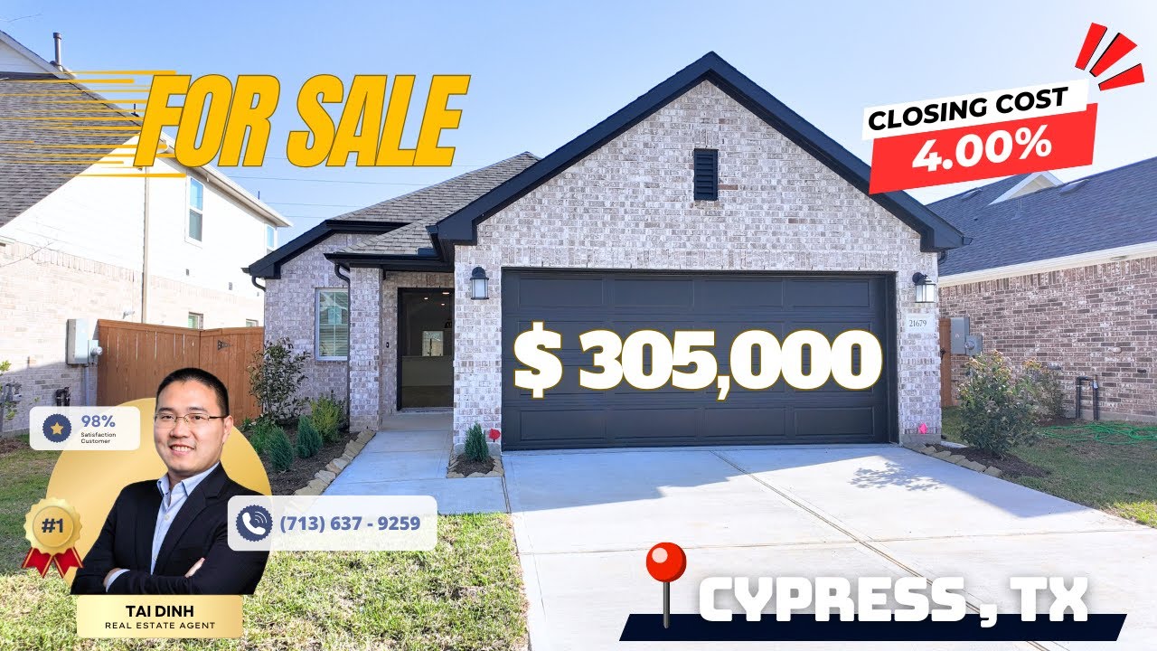 [011-25] KHU NHÀ BUILDER GIÁ $300K HOTSALE NGAY THÀNH PHỐ CYPRESS, TX - TẶNG CLOSING COST 4%