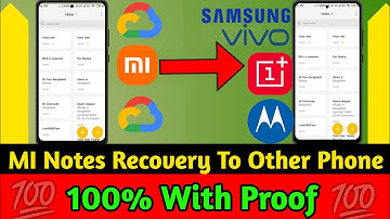 How To Backup Mi Notes In Other Phone ll 100% Full Solution Must Watch The Video