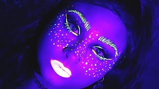 UV Neon Face Paint Tutorial - How to Do Neon Festival Face Paint 