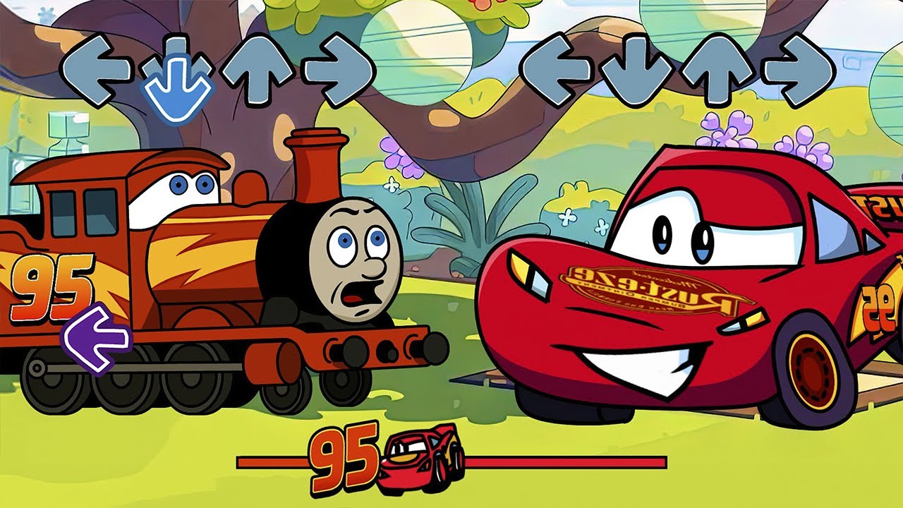 FNF McQueen but he is TRAIN VS OG McQueen (Can Can) - Friday Night Funkin'