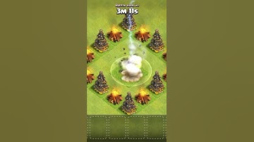 Level-3 mortar vs Max Lightning spell | How many spells it take to destroy it 😁😎#shorts