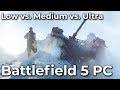 Battlefield 5 – PC 4K Low vs. Medium vs. Ultra Frame Rate Test &amp; Graphics Comparison