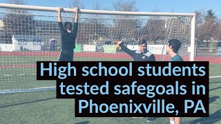 Thumbnail Back to Phoenixville, PA, another pair of safe soccer goals installed on high school field