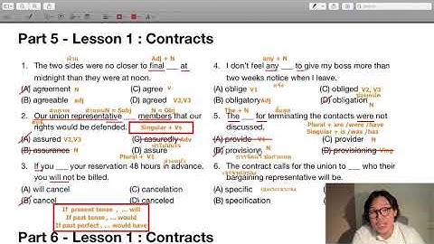 เรียนโทอิคฟรี ! ชุด 1-2 ตะลุยโจทย์แกรมม่า TOEIC Part 5 Part 6 ศัพท์กลุ่ม Contracts - TOEIC Kru Poom