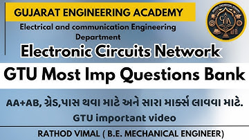 || GTU Exam Imp Questions list || Electronic Circuits & Networks DI @Gujarat_Engineering_Academy