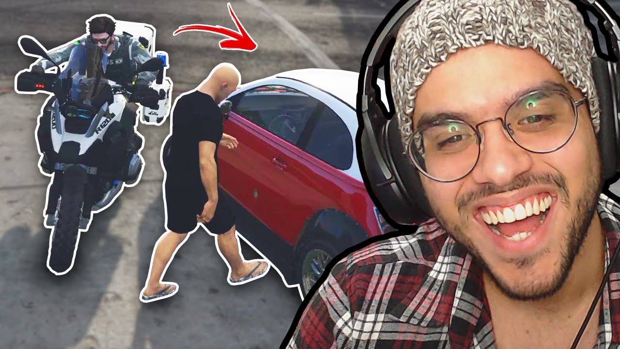 ROUBEI UM CARRO NA FRENTE DA POLÍCIA E FUI PRESO no GTA ANTI-RP