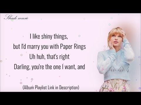Paper Rings Taylor Swift Song Lyrics, Wedding Gift - Etsy Hong Kong