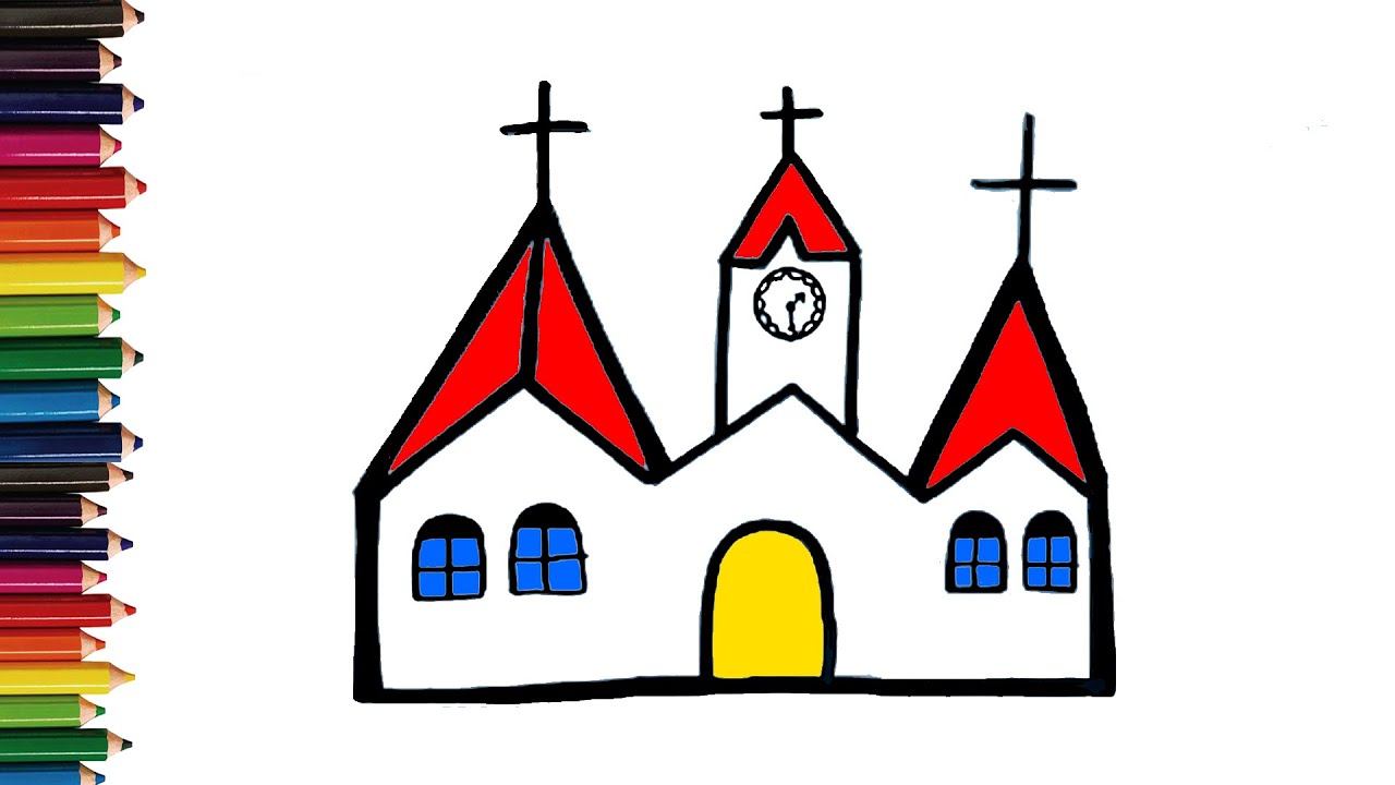 Church Coloring Page · Creative Fabrica