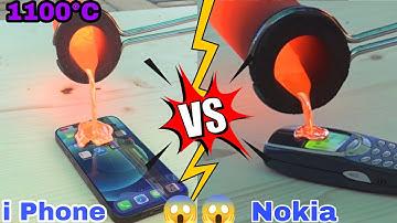 iPhone vs Nokia 1100°C lava drop test // @SuperkotChannel  Lava experiment ll wait for end ll #experiment