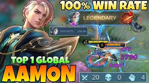 20 Kills + 100% WIN RATE TOP 1 GLOBAL AAMON GAMEPLAY! | Aamon Best Build 2021 | Mobile legends