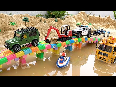 Bridge Blocks Toys Construction Vehicles Excavator, Police Cars~! BIBO TOYS