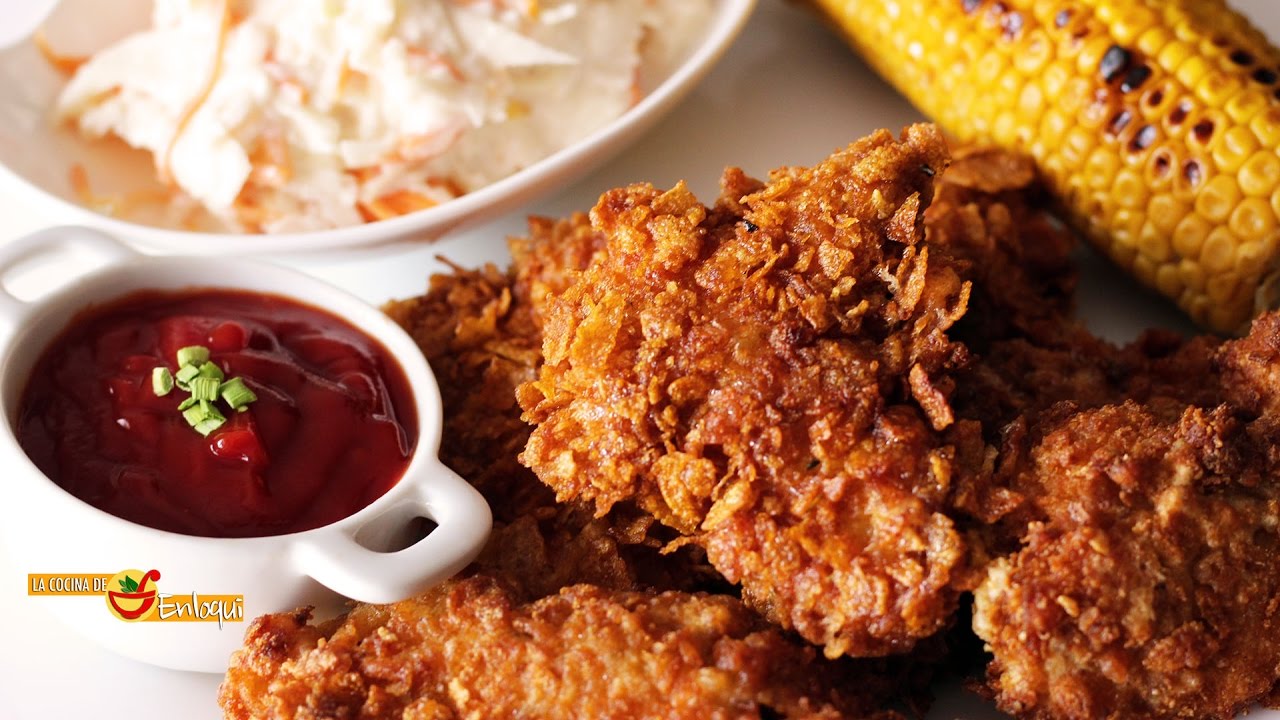 Pollo frito crujiente o Crispy chicken al estilo KFC - La Cocina de Enloqui