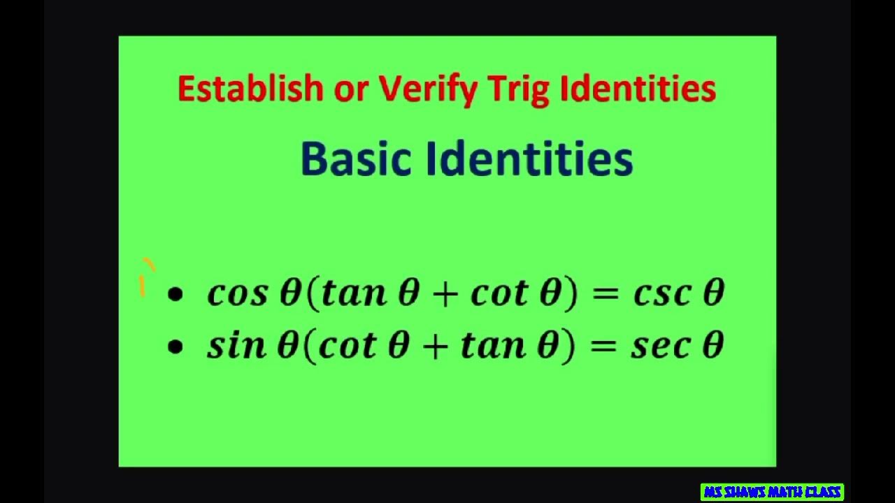 Verify Trig Identity cos x(tan x + cot x) = csc x, sin x(cot x + tan x