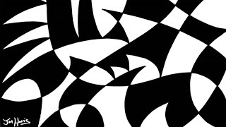 Spontaneous Abstraction #9 / One Line Drawing / Checkered Abstract Pattern Design / Satisfying Art