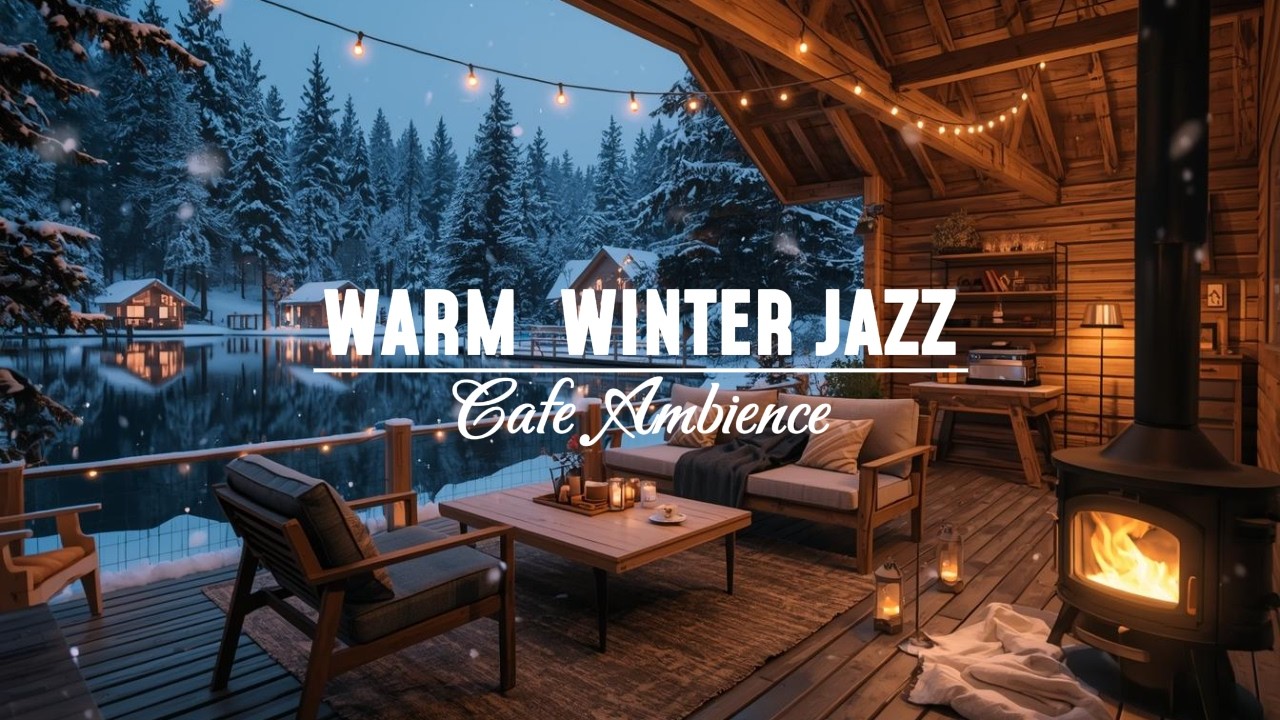 Warm Winter Jazz Wooden Cabin Ambience Smooth Jazz for Relaxation & Study