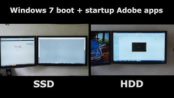 Comparison SSD vs HDD - Windows 7 boot + startup Adobe apps