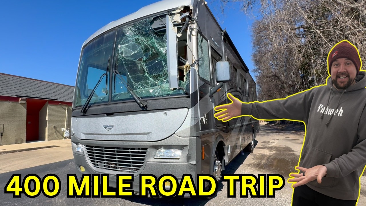 Mike Drives a Front Smashed RV 400 Miles Back to The Shop..