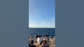 The RAF Red Arrows with a very low opposition pass! At the 2025 Malta Airshow. Very near miss !