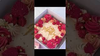 ide kue ulangtahun cantik tema bunga bentuk segiempat... #shortvideo #kueulangtahun