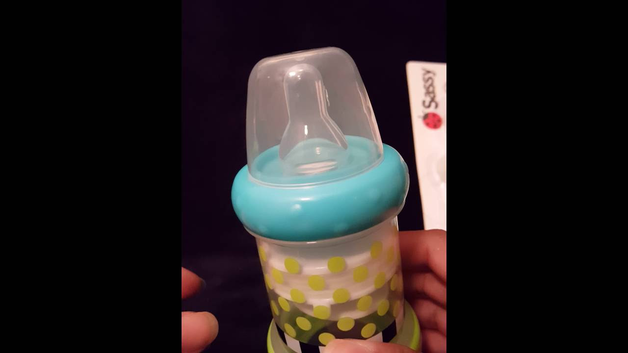 Baby Cereal Feeder Bottles Food Nurser Sassy Baby Set of 2 Count Nipple Spoon 
