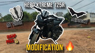Hero Xtreme 125R Modification 🔥: MT Visor & Winglet Installation ⚡️| Cheap Price💰