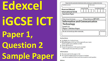 Edexcel iGCSE ICT, Paper 1, Question 2, Sample Paper