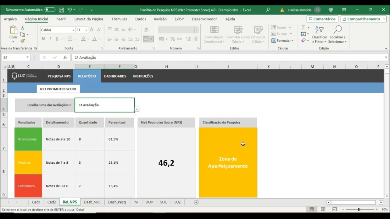 Planilha de Pesquisa NPS de Promotor Score 4.0 Planilha de Pesquisa NPS de Promotor Score 4.0