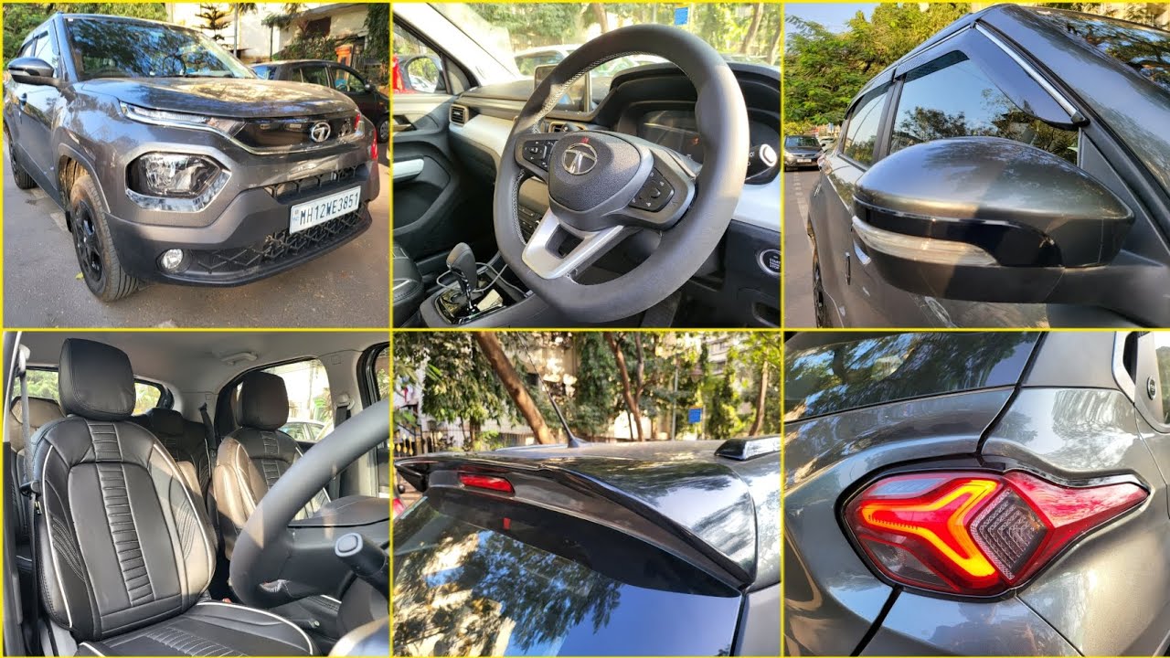 2023 TATA PUNCH modified with Seat covers, black kit, Mtek roof spoiler