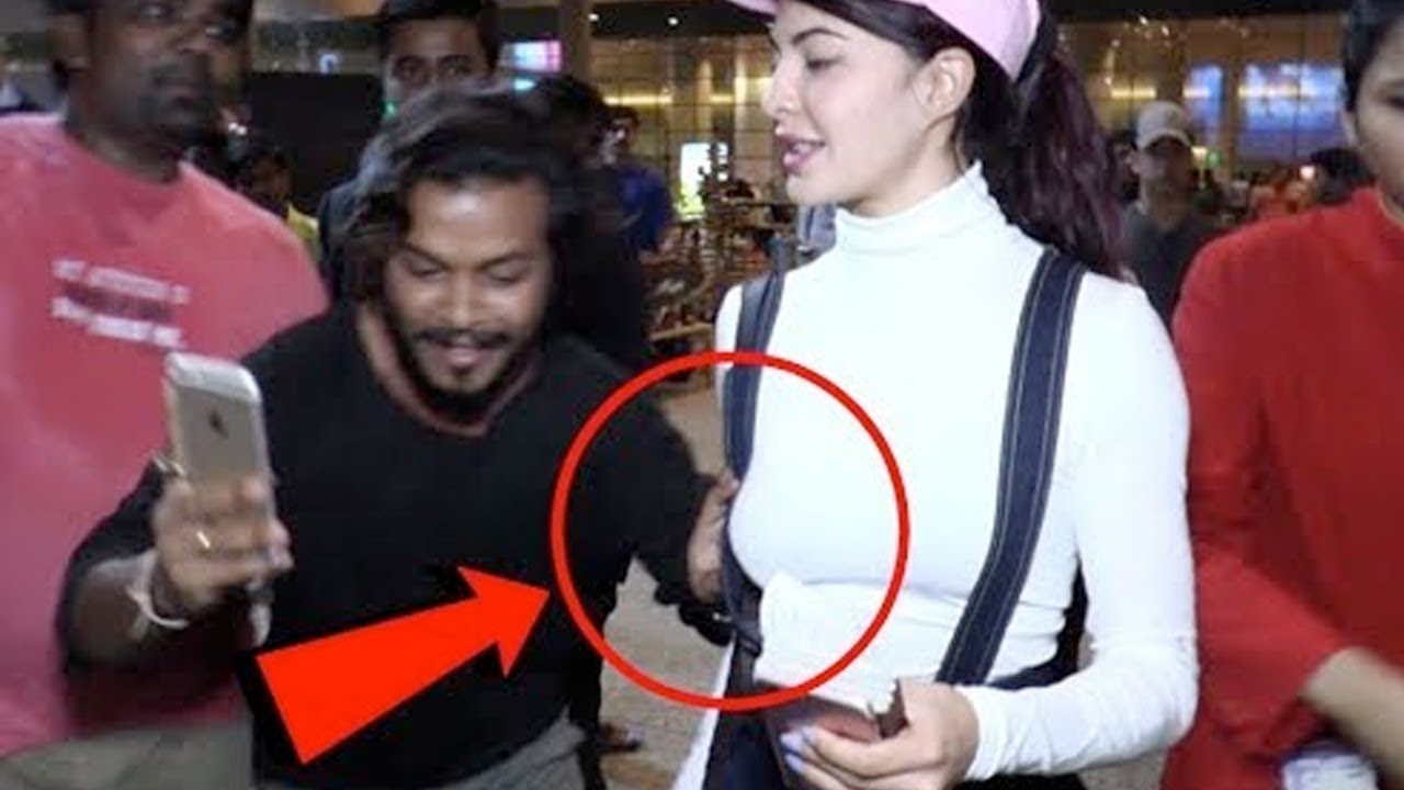 Jacqueline Fernandez Harassed By Fan At Mumbai Airport Jacqueline Fernandez Harassed By Fan At Mumbai Airport