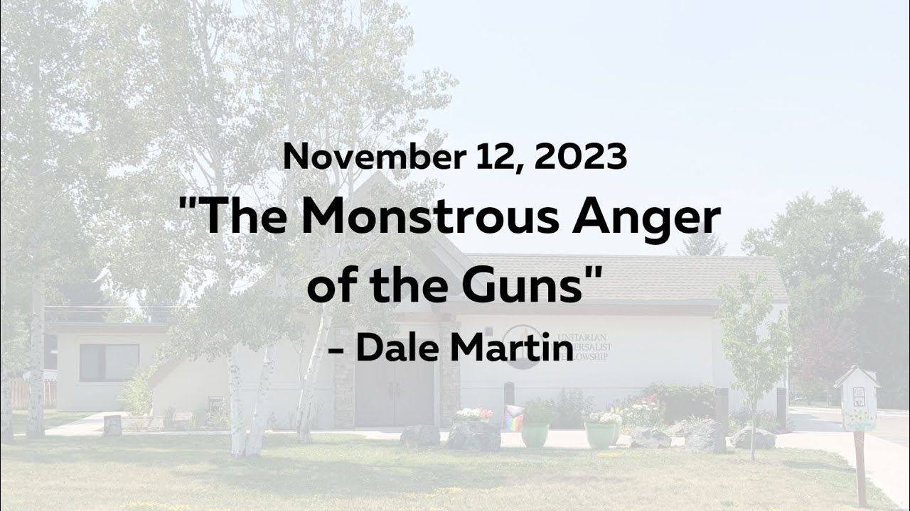 11/12/203 "The Monstrous Anger of the Guns" with Dale Martin - YouTube