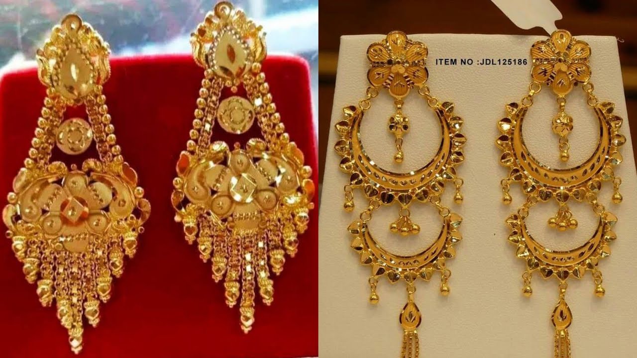 Light weight Gold Earrings Designs for Women's | weight & Price and offers  - YouTube