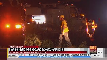 Tree brings down power lines at busy Raleigh intersection