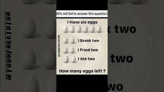 99% Will Get This Egg Puzzle WRONG! 🥚😱 Can You Solve It?